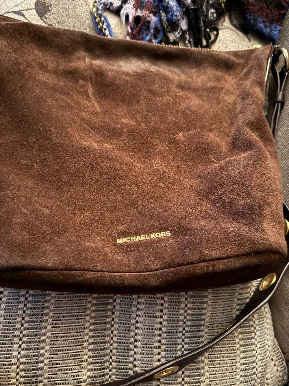 Michael Kors Brown Suede Tassel Hobo Shoulder Bag